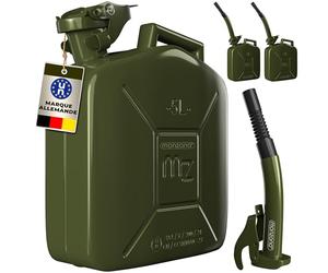 3x Jerrican essence en métal 5L avec bec verseur homologation ONU transport stockage liquides diesel huile voiture moto bidon récipient