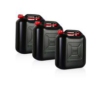 3x Jerrycan Bidon de Combustible 20L Plastique Bidon Noir