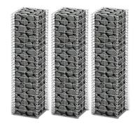 3x Jeu de Panier de Gabion Fil Galvanisé 25x25x100 cm Pierres Jardin vidaXL