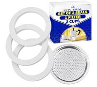 3x Joint Caoutchouc avec Filtre Cafetiere Italienne pour Bialetti 2 Tasses | Garantie de 10 Ans - MONTERAL