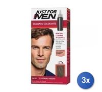 3X Just For Men Colorant Cheveux Châtain Moyen
