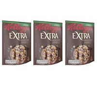 3x Kellogg's Extra Cioccolato e Nocciole Knusprige Haferflocken mit Schokolade und Haselnüssen 100% Vollkorn 375g-Packung