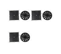 3X Kit de Ventilateur à Panneau Solaire 10 Pouces 100 W, Panneau Solaire Étanche, Boîtier de Ventilation Rond, Ventilateur D'Extraction pour