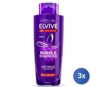 3X L’Oréal Paris Elvive Color-Vive Shampooing Violet, 200 Ml