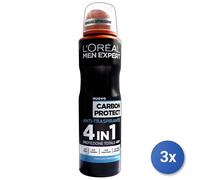 L'Oréal Paris - Men Expert - Déodorant Anti-Transpirant 48H, Pour Homme - Carbon Protect, Lot de 6