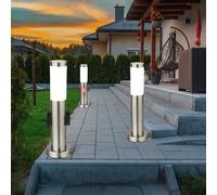 3x Lampadaire LED 7 Watt En Acier Inoxydable Avec Détecteur Mouvement