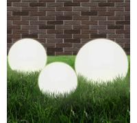 vidaXL Lampe de jardin Boule LED sphérique pour chemin 3x