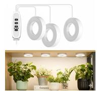 3x Lampe Horticole LED avec Anneau 144 LEDs Spectre Complet,Économie d'Espace,Contrôleur,Minuterie,Dimmable,pour Succulentes/Cactus