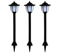 3x Lampe Solaire à LED d'Extérieur Noir Lampe de Jardin Luminaire vidaXL
