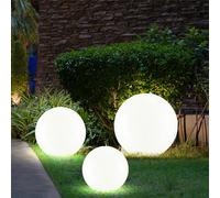 3x Lampe Solaire D'Extérieur de Jardin LED Sphérique Pointe Routes Déco