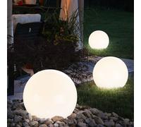 Boule lumineuse solaire boule de jardin lumière solaire 10 cm LED décoration de jardin boule solaire pour l'extérieur petit, durée d'éclairage environ 6-8 heures, H 38 cm, lot de 3