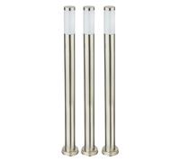 3x lampe sur pied extérieure projecteur de balcon de jardin lampe de base en acier inoxydable argent