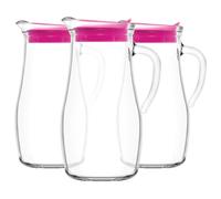 3x LAV 1.8L Misket Carafes à Eau en Verre avec Couvercle en Silicone Jus Lait