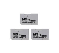 3X Lecteur de Carte Memory Stick Pro Duo Adaptateur de Carte Micro- TF Vers MS Pro Unique Double Slots pour PSP Manette de Jeu pour Carte PSP