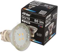 3x LED Line GU10 1W Ampoule LED 120° SMD 6500K blanc froid 80 lm Spot projecteur verre encastré Lampe à économie d'énergie