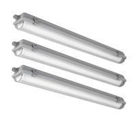 3x LEDs à vasque 36 watts plafonnier pour locaux humides et mouillés IP65 6400K BLANC FROID 3400lm pour atelier, garage, cave etc.