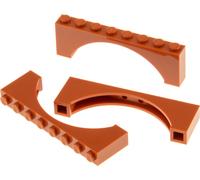3x Lego pierre d'arc 1x8x2 orange foncé carré talon pont 6079725 40296 16577