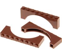 3x Lego pierre d'arc 1x8x2 rouge marron angulaire talon pont 6174242 40296 16577