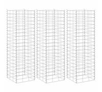 3x Lits Surélevés en Gabions 30x30x100 cm Fer Paniers Jardin Extérieur vidaXL
