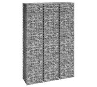 3x Lits Surélevés en Gabions 30x30x100 cm Fer Paniers Jardin Extérieur vidaXL