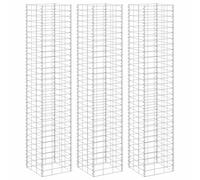 3x Lits Surélevés en Gabions 30x30x100 cm Fer Paniers Jardin Extérieur vidaXL
