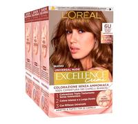 L'Oréal Paris Coloration permanente Excellence Crème Triple traitement Blonde foncé 6U Lot de 3
