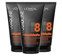 3x L'Oréal Paris Studio Line MadMatte Pâte Fibreuse Tenue 8 Ultra Forte | Effet Mat Look Ébouriffé 3 Flacons de 150ml