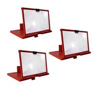 3X Loupe D'écran de Téléphone Portable 12 Pouces 3D HD Support de Support D'Amplificateur VidéO avec Support de Bureau Pliant Rouge de Jeu de Film