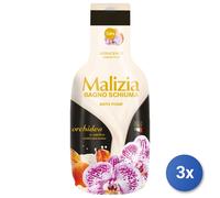 3X Malizia Bain 1000 ML. Orchidée/Ambre Fabriqué En Italie
