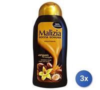 Malizia Gel douche moussant velouté argan et vanille – 300 ml