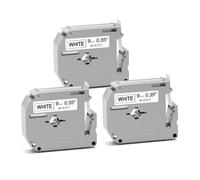 3x MarkField Cassette Compatible pour Brother M-K221 MK-221S Ruban, 9mm x 8m, Compatible pour Brother PT-55 PT-60 PT-65 PT-70 PT-80 PT-85 PT-90 PT-M95, Noir sur Blanc