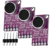 3x MAX9814 Automatic Gain Control AGC Electret Microphone Amplifier Module-Purple Compatible with Arduino and Raspberry Pi Including E-Book!