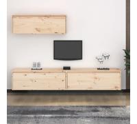 3x Meubles TV Bois Massif de Pin Muraux Centres de Divertissement vidaXL