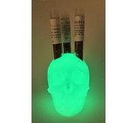 3x Mexican Habanero Jaguar 2g dans un crâne phosphorescent qui brille dans l'obscurité.