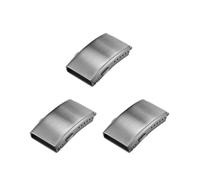 3X Montre Boucle Pli Sécurité Fraisé Fermoir Fermoir de Bracelet de Montre en Acier Inoxydable de Remplacement, 20 mm