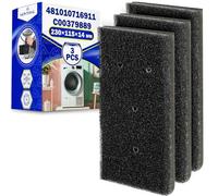 3x Mousse Filtre Seche Linge 230x115x14 mm pour Whirlpool pour Bauknecht