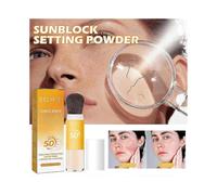 3X New Sunscreen Setting Powder, Spf 50 Pa++, Mineral Sunscreen Brush Powder, Oil Control Natural Matte Finish, Long Lasting Lightweight Breathable