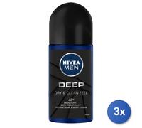 3X Nivea Men Deep Roll-On 50 Ml