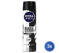 3X Nivea Men Invisible Noir & Blanc Spray, 150 Ml