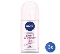 3X Nivea Pearl & Beauty Femme Déodorant Roll-On 50 Ml 1 Pz