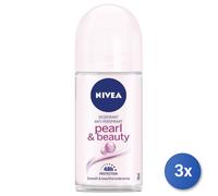 3X Nivea Pearl & Beauty Femme Déodorant Roll-On 50 Ml 1 Pz