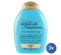 3X Ogx Après-Shampooing Pour Cheveux 385 ML. Huile D'Argan Du Maroc