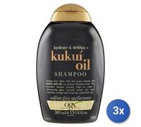 3x Ogx Shampooing 385 Ml. Kukui Oil