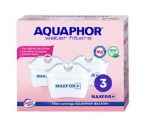 AQUAPHOR Maxfor+ Cartouche pour Carafe Filtrante Compatible avec Brita (Lot de 3 avec Magnésium)
