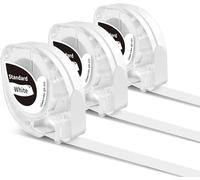 3x P12&P12-Pro Étiquettes es transfert thermique 12mmx4m Noir sur Blanc Q5-231 Résistantes à la chaleur Auto-adhésives pour imprimantes d'étiquettes P12&P12 Pro