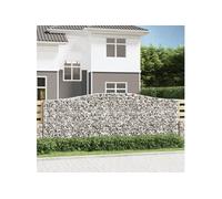 Vidaxl Paniers À Gabions Arqués 3 Pcs 400x50x140/160 Cm Fer Galvanisé