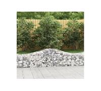 Vidaxl Paniers À Gabions Arqués 3 Pcs 200x50x40/60 Cm Fer Galvanisé
