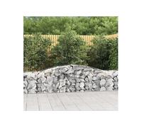 vidaXL 3x Paniers à Gabions Arqués Cages à Gabions Arquées Murs de Gabion Barrières de Jardin Terrasse Extérieur 400x50x60/80 cm Fer Galvanisé
