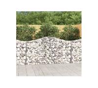 Vidaxl Paniers À Gabions Arqués 3 Pcs 200x30x100/120 Cm Fer Galvanisé