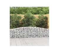 Vidaxl Paniers À Gabions Arqués 3 Pcs 400x30x60/80 Cm Fer Galvanisé